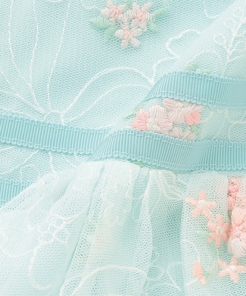 花刺繍チュールレース ワンピース（ワンピース）｜mezzo piano