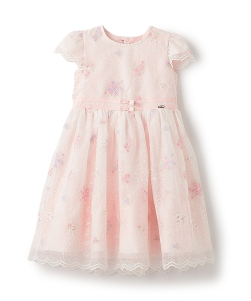 花刺繍チュールレース ワンピース（ワンピース）｜mezzo piano