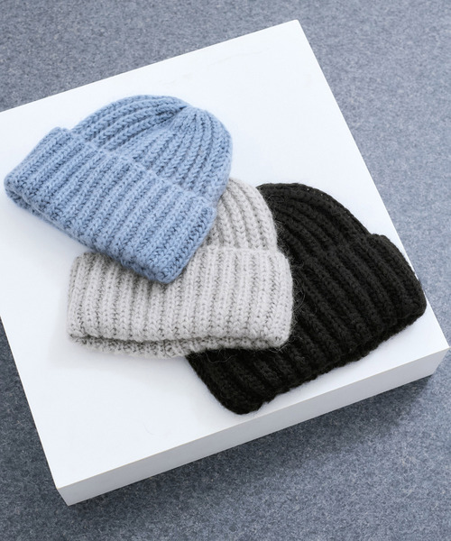 FRATELLI TALLI（フラテリタリ）の「【FRATELLI TALLI/フラテリータリー】モヘヤニットキャップ（ニットキャップ/ビーニー・レディース・ライトグレー/ブラック/ブルー系その他・FREE）」の4枚目の写真