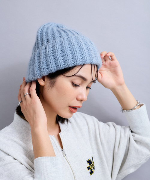 FRATELLI TALLI（フラテリタリ）の「【FRATELLI TALLI/フラテリータリー】モヘヤニットキャップ（ニットキャップ/ビーニー・レディース・ライトグレー/ブラック/ブルー系その他・FREE）」の10枚目の写真