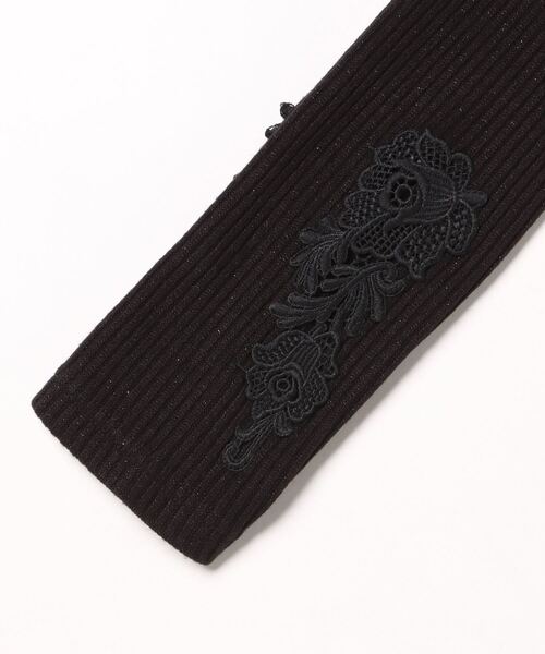 iS ScoLar（イズスカラー）の「543252：シルバーラメ入りテレコニット 裾レース付きレギンス（レギンス/スパッツ・レディース・杢グレー/ブラック・M）」の3枚目の写真