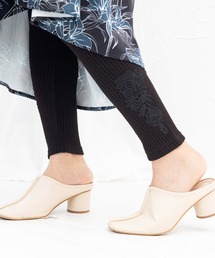 iS ScoLar | 543252：シルバーラメ入りテレコニット 裾レース付きレギンス(レギンス/スパッツ)