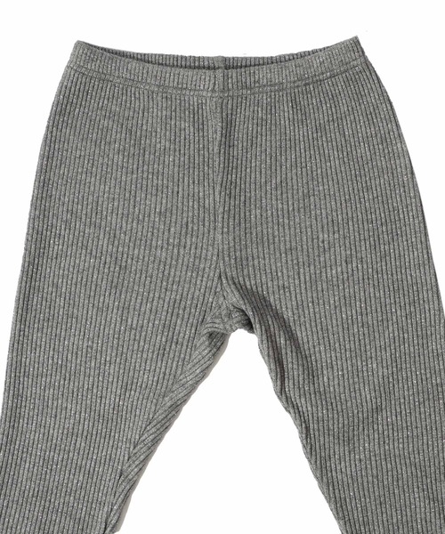 iS ScoLar（イズスカラー）の「543252：シルバーラメ入りテレコニット 裾レース付きレギンス（レギンス/スパッツ・レディース・杢グレー/ブラック・M）」の7枚目の写真