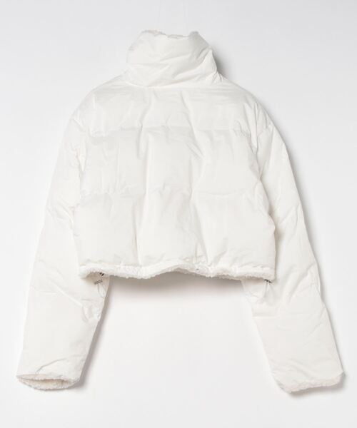 セール】リバーシブルショート丈ブルゾン ボア/無地（ダウンジャケット