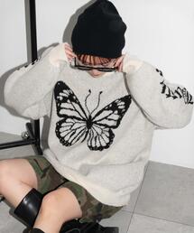 WEGO | WEGO/【24年秋冬新作】モチーフグラフィックフラッフィーニットプルオーバー(ニット/セーター)