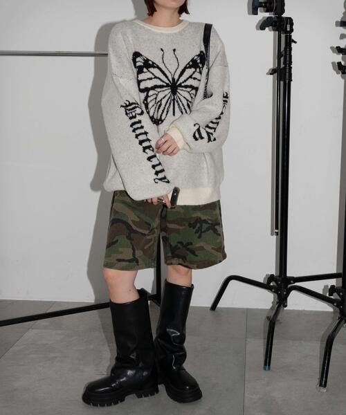 WEGO（ウィゴー）の「WEGO/モチーフグラフィックフラッフィーニットプルオーバー（ニット/セーター・レディース・ブラウン/ライトグレー/ダークグレー/アイボリー/ブラック・FREE）」の13枚目の写真