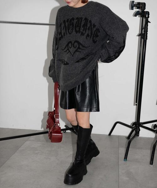 WEGO（ウィゴー）の「WEGO/モチーフグラフィックフラッフィーニットプルオーバー（ニット/セーター・レディース・ブラウン/ライトグレー/ダークグレー/アイボリー/ブラック・FREE）」の15枚目の写真