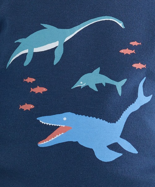 combimini(コンビミニ)の「やわらか長袖Tシャツ(恐竜)(Tシャツ/カットソー・キッズ・ネイビー/イエロー・90/110/120/80/130/100)」の3枚目の写真