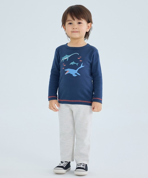 combimini(コンビミニ)の「やわらか長袖Tシャツ(恐竜)(Tシャツ/カットソー・キッズ・ネイビー/イエロー・90/110/120/80/130/100)」の5枚目の写真