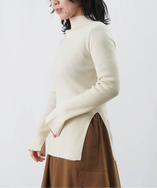 【セール】LC/LLL ボトルネックリブプルオーバー/サイドスリットリブニット（ニット/セーター）｜LUCA/LADY LUCK LUCA（ルカ/レディラックルカ）