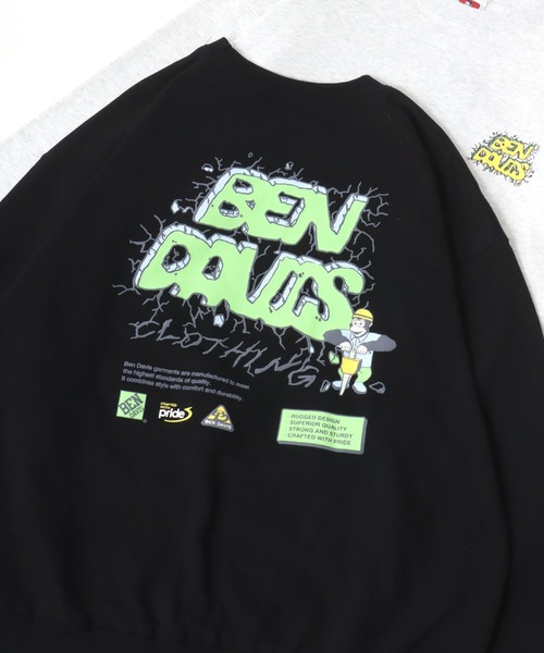 2025SS BEN DAVIS/ベンデイビス オーバーサイズ ワンポイントロゴ バックプリント スウェット レディース メンズ トレーナー（スウェット）｜BEN DAVIS（ベンデイビス）