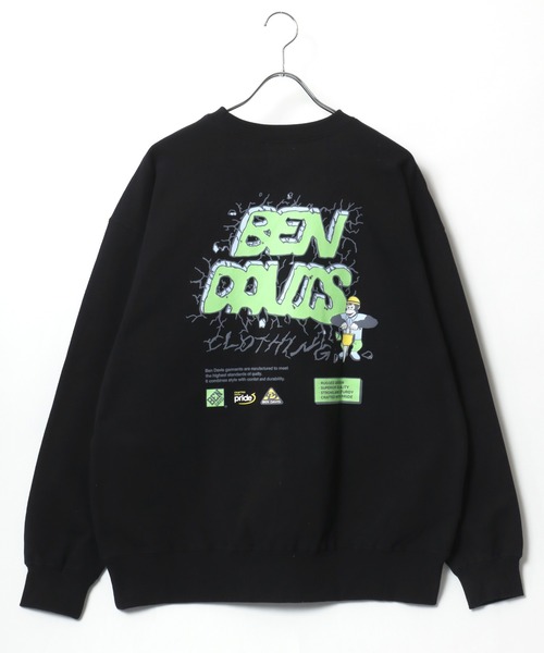 2025SS BEN DAVIS/ベンデイビス オーバーサイズ ワンポイントロゴ バックプリント スウェット レディース メンズ トレーナー（スウェット）｜BEN DAVIS（ベンデイビス）