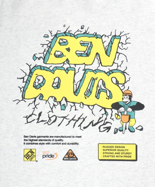 2025SS BEN DAVIS/ベンデイビス オーバーサイズ ワンポイントロゴ バックプリント スウェット レディース メンズ トレーナー（スウェット）｜BEN DAVIS（ベンデイビス）