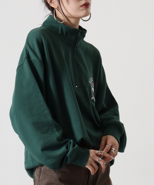Red Cap Girl(レッドキャプガール)の「RED CAP GIRL 裏毛 RCG胸刺繍 HALFZIP(スウェット・メンズ・ホワイト/ダークグレー/オレンジ/ネイビー/ブラック/アッシュグレー/ダークグリーン・M/L/LL)」の14枚目の写真