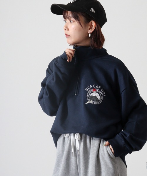 Red Cap Girl(レッドキャプガール)の「RED CAP GIRL 裏毛 RCG胸刺繍 HALFZIP(スウェット・メンズ・ホワイト/ダークグレー/オレンジ/ネイビー/ブラック/アッシュグレー/ダークグリーン・M/L/LL)」の21枚目の写真