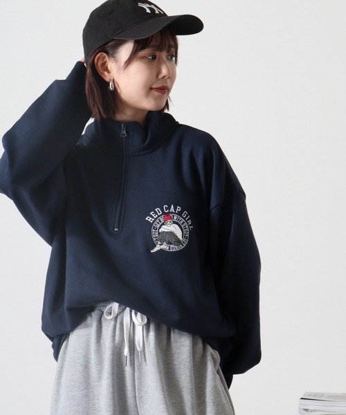 Red Cap Girl(レッドキャプガール)の「RED CAP GIRL 裏毛 RCG胸刺繍 HALFZIP(スウェット・メンズ・ホワイト/ダークグレー/オレンジ/ネイビー/ブラック/アッシュグレー/ダークグリーン・M/L/LL)」の20枚目の写真