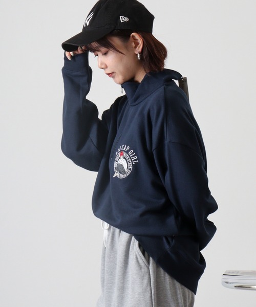 Red Cap Girl(レッドキャプガール)の「RED CAP GIRL 裏毛 RCG胸刺繍 HALFZIP(スウェット・メンズ・ホワイト/ダークグレー/オレンジ/ネイビー/ブラック/アッシュグレー/ダークグリーン・M/L/LL)」の22枚目の写真