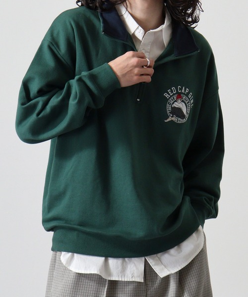 Red Cap Girl(レッドキャプガール)の「RED CAP GIRL 裏毛 RCG胸刺繍 HALFZIP(スウェット・メンズ・ホワイト/ダークグレー/オレンジ/ネイビー/ブラック/アッシュグレー/ダークグリーン・M/L/LL)」の17枚目の写真