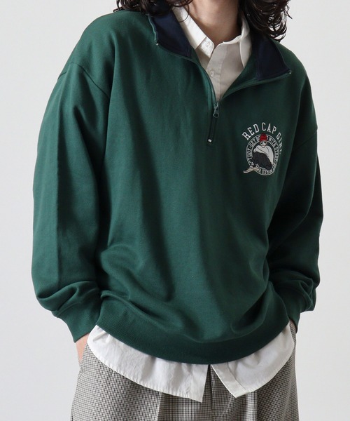 Red Cap Girl(レッドキャプガール)の「RED CAP GIRL 裏毛 RCG胸刺繍 HALFZIP(スウェット・メンズ・ホワイト/ダークグレー/オレンジ/ネイビー/ブラック/アッシュグレー/ダークグリーン・M/L/LL)」の18枚目の写真