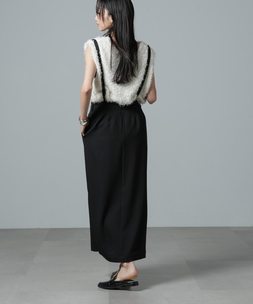 NANO universe（ナノユニバース）の「取り外しサスペンダー2wayスカート（スカート・レディース・ブラック/アイボリー/グレー・FREE）」の22枚目の写真