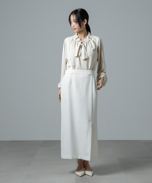 NANO universe（ナノユニバース）の「取り外しサスペンダー2wayスカート（スカート・レディース・ブラック/アイボリー/グレー・FREE）」の13枚目の写真