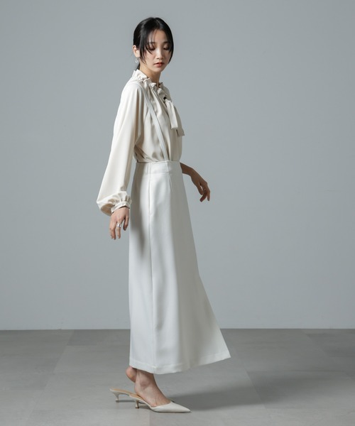 NANO universe（ナノユニバース）の「取り外しサスペンダー2wayスカート（スカート・レディース・ブラック/アイボリー/グレー・FREE）」の14枚目の写真