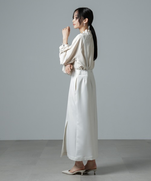 NANO universe（ナノユニバース）の「取り外しサスペンダー2wayスカート（スカート・レディース・ブラック/アイボリー/グレー・FREE）」の16枚目の写真