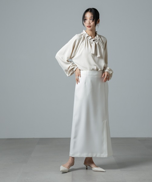 NANO universe（ナノユニバース）の「取り外しサスペンダー2wayスカート（スカート・レディース・ブラック/アイボリー/グレー・FREE）」の12枚目の写真