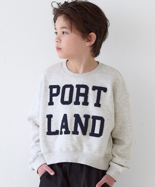 coca(coca)(コカ)の「キッズ 親子お揃いヘビーウェイト刺繍スウェットトップス(スウェット・キッズ・グレー/チャコール/ライトグレー/ホワイト・150/140/130/120)」の2枚目の写真