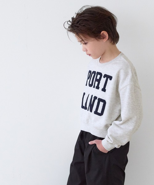 coca(coca)(コカ)の「キッズ 親子お揃いヘビーウェイト刺繍スウェットトップス(スウェット・キッズ・グレー/チャコール/ライトグレー/ホワイト・150/140/130/120)」の16枚目の写真
