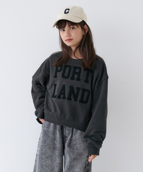 coca(coca)(コカ)の「キッズ 親子お揃いヘビーウェイト刺繍スウェットトップス(スウェット・キッズ・グレー/チャコール/ライトグレー/ホワイト・150/140/130/120)」の7枚目の写真