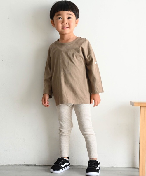 PUPPAPUPO(プッパプーポ)の「レギンス パンツ テレコ(レギンス/スパッツ・キッズ・ミント/ベージュ/グレー/アッシュグレー/アイボリー/ピンク/オートミール/ライトグリーン/ブルーグレー/モカ/チャコール/ベージュ系その他/チャコールグレー・100/90/80/70/110)」の9枚目の写真