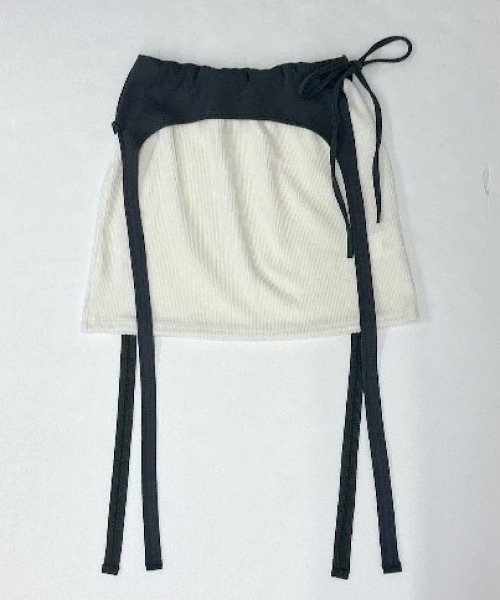 lilLilly（リルリリー）の「ベロアガータースカート（スカート・レディース・ホワイト/ブラック・FREE）」の3枚目の写真