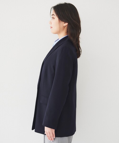 UNTITLED（アンタイトル）の「【通勤/春の軽羽織り】サマーウール調 ダブルブレストジャケット（テーラードジャケット・レディース・グレー/ネイビー・44/46/48/50/42/00/01/02/03/04）」の15枚目の写真