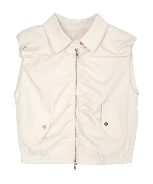 miette（ミエット）の「フロントギャザーバルーンベスト（ベスト・レディース・ブラック/オフホワイト/ライトグレー・M）」の8枚目の写真