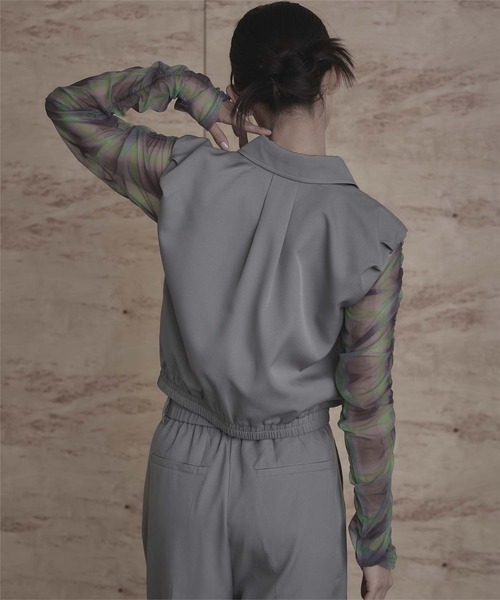 miette（ミエット）の「フロントギャザーバルーンベスト（ベスト・レディース・ブラック/オフホワイト/ライトグレー・M）」の11枚目の写真