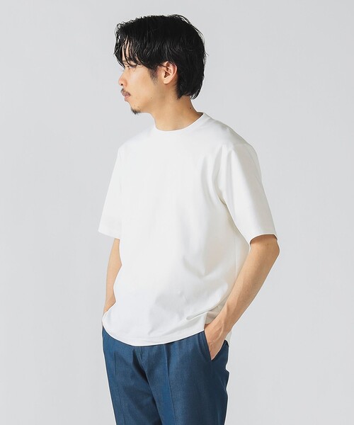 BEAMS HEART(ビームスハート)の「【速乾】ドレスポンチ クルーネック Tシャツ(Tシャツ/カットソー・メンズ・ベージュ/ネイビー/ホワイト/ブラック・MEDIUM/LARGE/X-LARGE/SMALL)」の1枚目の写真