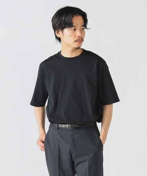 BEAMS HEART(ビームスハート)の「【速乾】ドレスポンチ クルーネック Tシャツ(Tシャツ/カットソー・メンズ・ベージュ/ネイビー/ホワイト/ブラック・MEDIUM/LARGE/X-LARGE/SMALL)」の2枚目の写真