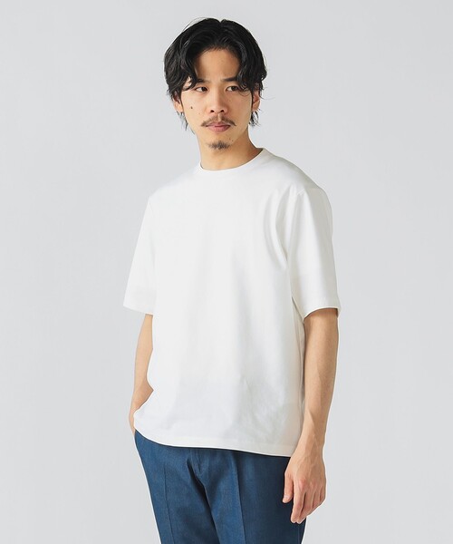 BEAMS HEART(ビームスハート)の「【速乾】ドレスポンチ クルーネック Tシャツ(Tシャツ/カットソー・メンズ・ベージュ/ネイビー/ホワイト/ブラック・MEDIUM/LARGE/X-LARGE/SMALL)」の7枚目の写真