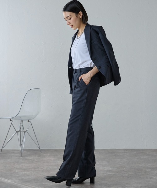 etre pret(エトレプレ)の「洗える!選べる7色9サイズ ノータックストレートパンツ ※セットアップ可(スーツパンツ・レディース・グレー系/ブラウン系/ネイビー系/グレー/ブラウン/ネイビー/ブラック・11号/9号/5号/7号/13号/15号/17号/19号/21号)」の3枚目の写真