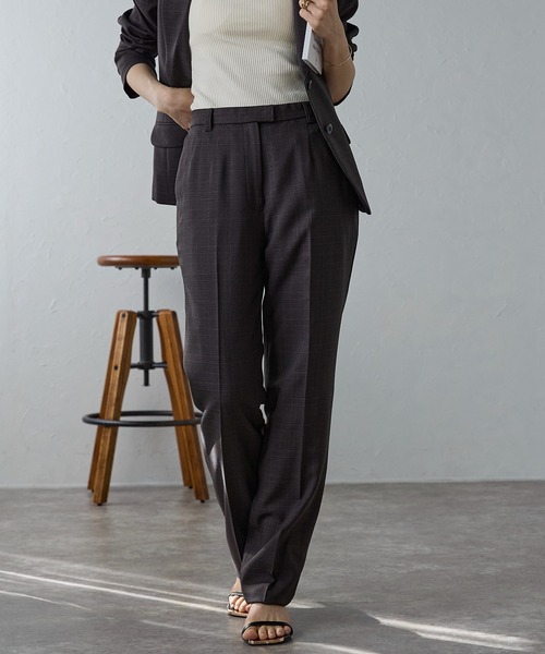 etre pret(エトレプレ)の「洗える!選べる7色9サイズ ノータックストレートパンツ ※セットアップ可(スーツパンツ・レディース・グレー系/ブラウン系/ネイビー系/グレー/ブラウン/ネイビー/ブラック・11号/9号/5号/7号/13号/15号/17号/19号/21号)」の5枚目の写真