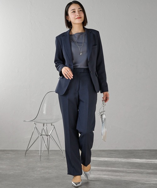 etre pret(エトレプレ)の「洗える!選べる7色9サイズ ノータックストレートパンツ ※セットアップ可(スーツパンツ・レディース・グレー系/ブラウン系/ネイビー系/グレー/ブラウン/ネイビー/ブラック・11号/9号/5号/7号/13号/15号/17号/19号/21号)」の6枚目の写真