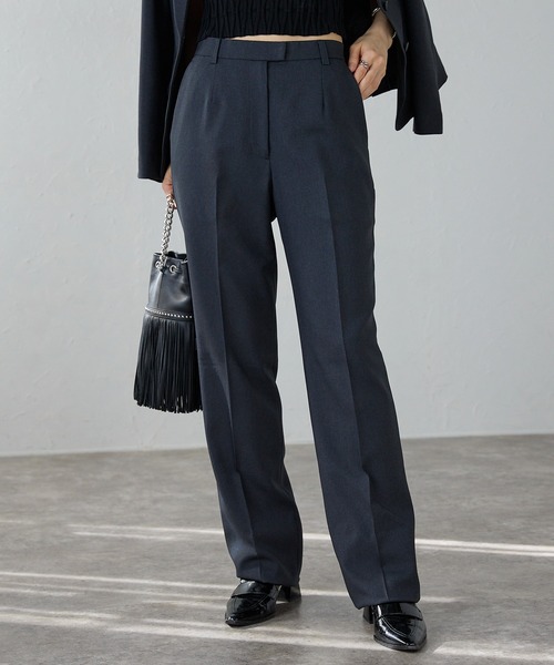 etre pret(エトレプレ)の「洗える!選べる7色9サイズ ノータックストレートパンツ ※セットアップ可(スーツパンツ・レディース・グレー系/ブラウン系/ネイビー系/グレー/ブラウン/ネイビー/ブラック・11号/9号/5号/7号/13号/15号/17号/19号/21号)」の2枚目の写真