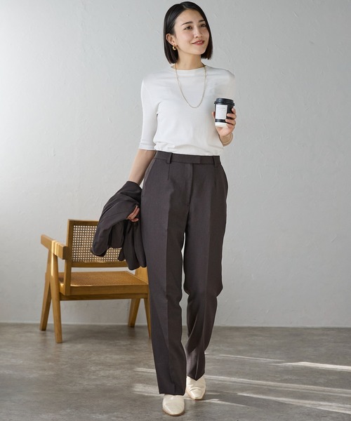 etre pret(エトレプレ)の「洗える!選べる7色9サイズ ノータックストレートパンツ ※セットアップ可(スーツパンツ・レディース・グレー系/ブラウン系/ネイビー系/グレー/ブラウン/ネイビー/ブラック・11号/9号/5号/7号/13号/15号/17号/19号/21号)」の15枚目の写真