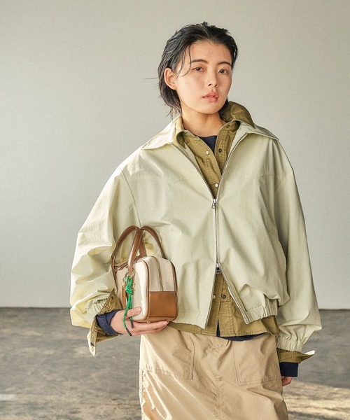 セール】[軽量!!シワになりにくい]Wジップギャザーブルゾン