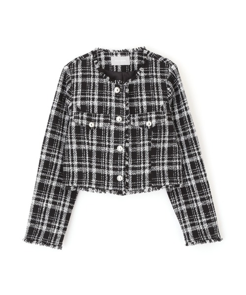 JILL STUART ツイード　ジャケット ファンシーツィードニットジャケット | JILL by JILL STUART