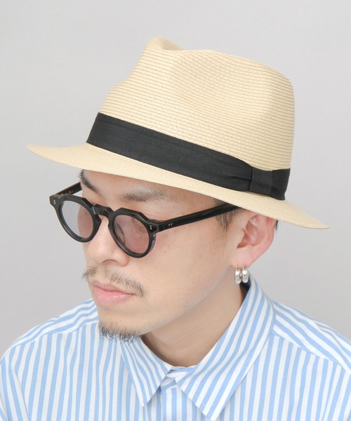 セール】6mm細ブレード ペーパー（麦わら風） 中折れハット