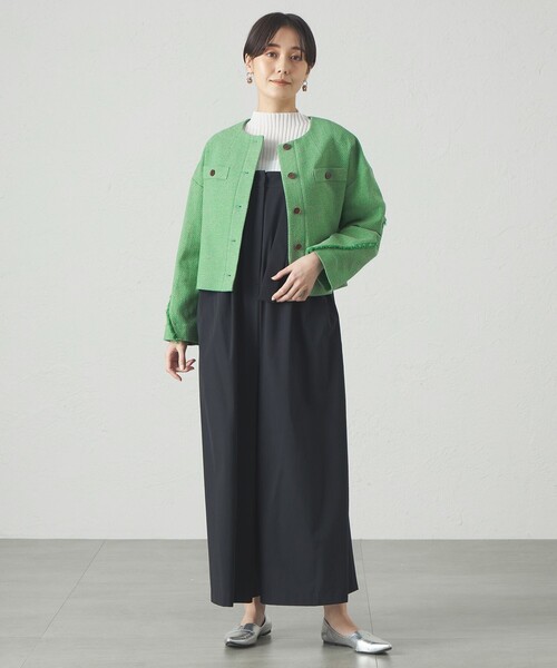 CAST:(キャストコロン)の「【イチオシ/機能性素材】サロペットパンツ(ワンピース・レディース・ブラック/グリーン・M/S)」の4枚目の写真