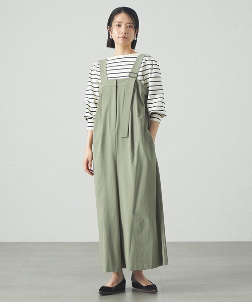 CAST:(キャストコロン)の「【イチオシ/機能性素材】サロペットパンツ(ワンピース・レディース・ブラック/グリーン・M/S)」の7枚目の写真