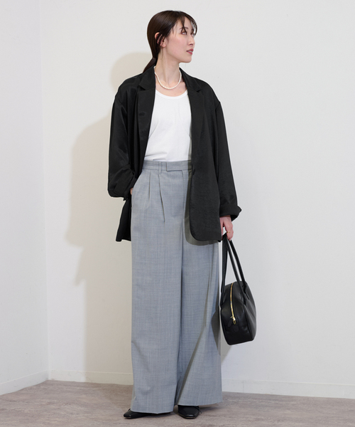 FRAMeWORK(フレームワーク)の「サテンジャケット(テーラードジャケット・レディース・ブラック・FREE)」の3枚目の写真